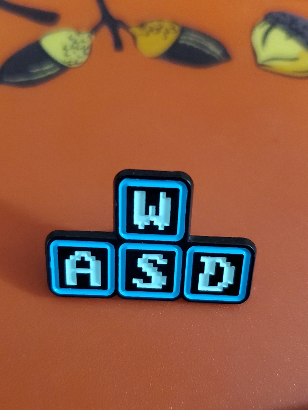Gaming WASD Keycap Pin - Black & Cyan